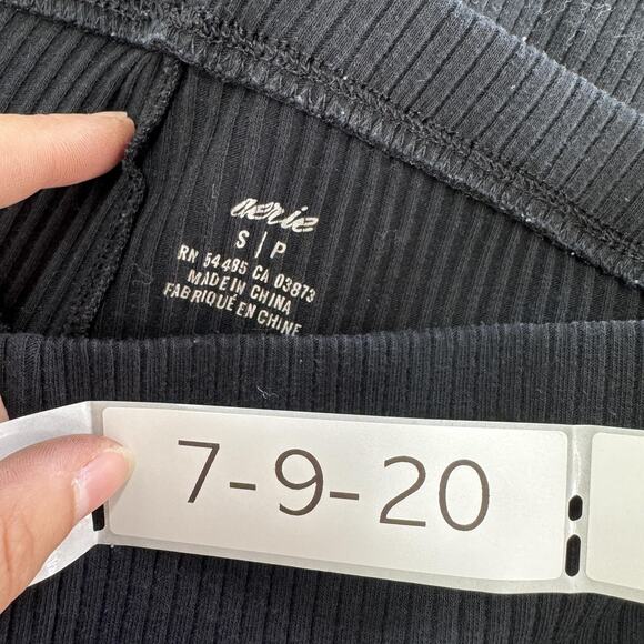 Aerie Pants Womens Small Black Ribbed Flare Bell Bottom Stretch Lounge Yoga - Picture 3 of 8